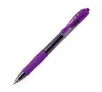 Lot de 12 Pilot - Stylo à bille G2 - pointe fine rétractable - encre gel violet - corps plastique avec grip caoutchouc