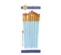 Lot De 12 Pinceaux De Peinture Artistique, Tête De Cheveux En Nylon Anti-Perte Pour Huile Acrylique, Aquarelle, Visage, Peinture De Roche, Cadeau Pour Étudiants En Art