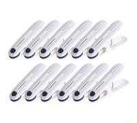 Lot de 12 pinces à linge en plastique avec mâchoires antidérapantes en caoutchouc souple, forte force de serrage de 20 mm de large, pinces à linge pour serviettes, chaussettes (bleu foncé)
