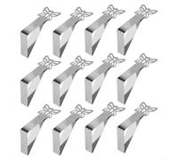 Lot de 12 pinces à nappe robustes en acier inoxydable pour une utilisation en extérieur et en intérieur Motif papillon Prise en main sûre jusqu'à 4,9 cm d'épaisseur Argenté