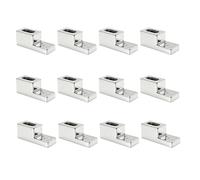 Lot de 12 pinces de fixation en plastique pour écran de douche | Supports de retenue chromés pour panneaux et boîtiers de 6 mm | Clips de fixation en plastique pour salles humides de salle de bain