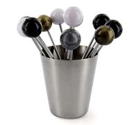 Lot de 12 Piques & Support Bigorneaux 4cm Argent