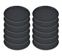 Lot de 12 plateaux de service rond avec surface antidérapante diamètre 45 cm professionel pour bar et restauration couleur noir Noir