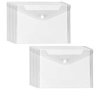 Lot de 12 Pochette Plastique A5 Transparente, 22.5x18cm, Porte Document A5, Plastiques Transparentes, Fermeture Scratch Format, pour la Maison, Bureaux, école, Support de Document