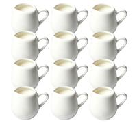 Lot De 12 Pots À Lait En Porcelaine, 50ml Pots À Lait En Céramique, Pot À Crème En Céramique Avec Poignée Et Bec Verseur Anti-Goutte, Blanche Mini Pichets À Sauce Pour Café Miel Lait Confiture Thé