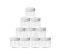 Lot de 12 pots ronds vides en plastique transparent de 30 ml avec bouchon à vis - Pour voyage, affaires, camping