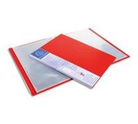 Lot de 12 Protège-documents UPLINE en polypropylène opaque. 80 vues, 40 pochettes. Coloris rouge G