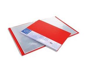 Lot de 12 Protège-documents UPLINE en polypropylène opaque. 80 vues, 40 pochettes. Coloris rouge G