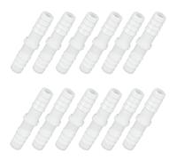 Lot de 12 raccords de tuyau droits en plastique - 12 mm - Blanc - Double mamelon - Raccord de tuyau étanche pour tuyau d'arrosage, aquarium et tuyaux d'eau