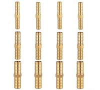 Lot de 12 raccords de tuyau en laiton 6/8/10 mm - Raccords cannelés droits pour jardin, eau, air, carburant - Kit de coupleur de tuyau anti-fuite