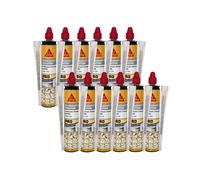 Lot de 12 résines de scellement chimique rapide SIKA Anchorfix-1 Evolution - Gris - 300ml