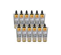 Lot de 12 résines de scellement chimique rapide SIKA Anchorfix-1 Evolution - Gris - 300ml