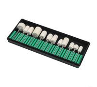Lot de 12 roues de polissage en feutre de laine avec tige de 2,35 mm pour polir le métal, le verre, les bijoux, les têtes de meulage - Blanc (avec boîte)