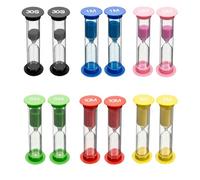 Lot de 12 Sabliers Colorés pour Enfants,Sablier Brossage Dents Enfant,Sablier Enfant,Sablier,30 Secs/1 Min, 2 Min, 3 Min, 5 Min, 10 Min,pour Enfants, pour La Maison Et La Chambre d'enfant