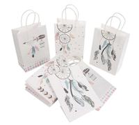 Lot De 12 Sachets Cadeaux En Papier Kraft Avec Poignée, Motif Attrape-Rêves, Lot De 2