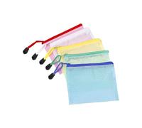 Lot de 12 Sacs à Documents en Maille Plastique Transparent avec Fermeture éclair - Pochette de Rangement étanche pour Voyage - Organiseur de reçus pour Le Bureau, l'école - B8