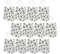Lot de 12 sacs à friandises avec poignées pour cadeaux de fête - Sacs à goûter et bonbons pour garçons et filles - Fournitures d'anniversaire sur le thème du football (motif classique)