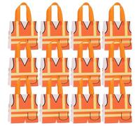 Lot de 12 sacs cadeaux de fête en forme de camion de pompiers avec poignées - Non tissés et réutilisables (orange)