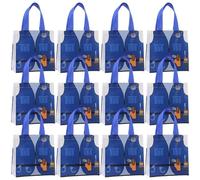 Lot de 12 sacs cadeaux de fête en forme de camion de pompiers avec poignées - Non tissés et réutilisables - Pour fournitures de fête (bleu)