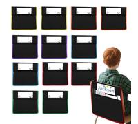 Lot de 12 sacs de chaise en tissu Oxford de 39,6 cm pour livres, articles de papeterie, règles, lavables en machine, rangement durable pour l'école, la maternelle