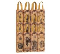 Lot de 12 sacs de Noël pour bouteille de vin - Sacs vintage non tissés avec poignée | Pochette pliable pour bouteille de champagne | Sac cadeau pour homme pour Noël, mariage, fête d'anniversaire, fête