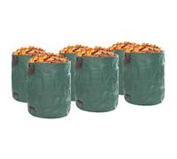 Lot de 12 sacs poubelle de jardin, vert, 79 x 79 x 99,5 cm, en polypropylène hydrofuge, avec double poignée, pliables, indéchirables, pour jardin, ménage, recyclage et élimination des déchets