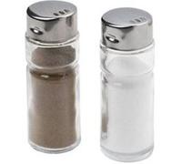 FM Professional 46651 Lot de 12 salières/poivrières, Verre, Transparent, 8,5 cm