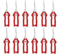 Lot de 12 sécateurs, ciseaux de jardin en acier inoxydable, coupe-bordure de 7,87 pouces, ébrancheur à bec fin rouge pour la taille des rosiers, fleurs, plantes et arbres