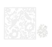 Lot de 12 séparateurs de pièce à suspendre - 40 x 40 cm - Paravent brise-vue - Panneaux muraux décoratifs - Blanc - Motif oiseau - En polypropylène - Avec anneaux - Décoration de chambre pour salon