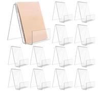 Lot de 12 serre-livres en acrylique transparent pour bureau, livres d'images, feuilles de musique, 75 x 90 x 105 mm