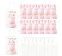 Lot de 12 serviettes en polaire corail pour fête prénatale avec sac cadeau pour invités, 25, 4 x 50, 8 cm, décorations de fête sur le thème du lapin, doux et câlin, style 1