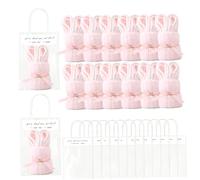 Lot de 12 serviettes en polaire corail pour fête prénatale avec sac cadeau pour invités, 25, 4 x 50, 8 cm, prix de fête sur le thème du lapin doux, style 1