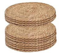Lot de 12 sets de table tissés, sets table ronds en papyrus 33 cm, marron naturels tissés à la main pour décoration à manger ; 1 ; 1