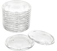 Lot de 12 sous-bocks en Verre de 10 cm, bougeoirs pour Bougies cylindriques, soucoupes en Verre pour Bougies cylindriques, sous-bocks pour Mariages, fêtes et décoration d'intérieur