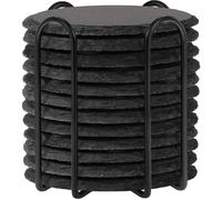 Lot de 12 sous-verres ronds en ardoise avec support WEWINK PLUS de 10,2 cm en pierre noire - Dessous de verre rustique en vrac avec dos anti-rayures pour gravure laser, bar, cadeaux, bricolage