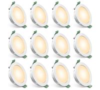 Lot de 12 Spots Encastrables LED 4W, 339LM (Équivalent 35W), 3000K Blanc Chaud, Spot LED Plafond Extra Plat, Plastique Intégral Isolant, Non Dimmable, Éclairage Sans Scintillement pour Salon