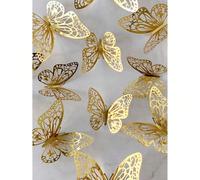 Lot de 12 stickers muraux papillons 3D ajourés, décorations pour gâteaux, mariages, salon, fêtes de révélation du sexe, Halloween, cadeaux de fêtes 60 pièces/5 paquets,24 pièces/2 paquets,120 pièces/1