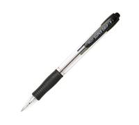 Lot de 12 Stylo à bille rechargeable pointe fine rétractable encre noire corps plastique + grip PILOT SUPER GRIP
