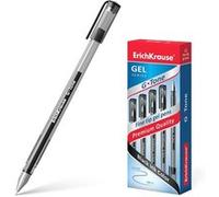 LOT de 12 Stylo gel Erichkrause G-Tone - Corps translucide avec poignée profilée triangulaire - Pointe 0,5 mm - Encre gel à séchage rapide - Couleur Noir G