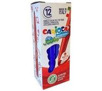LOT de 12 Stylo marqueur Carioca Jumbo - Corps Maxi Octogonal - Encre Super Lavable - Pointe Verrouillée Maxi 6mm - Capuchon Ventilé - Couleur Bleu