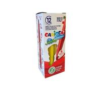 LOT de 12 Stylo marqueur Carioca Jumbo - Corps Maxi Octogonal - Encre Super Lavable - Pointe Verrouillée Maxi 6mm - Capuchon Ventilé - Couleur Jaune G
