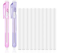 Lot De 12 Stylos À Gomme Mécanique Rétractables, 2 Gommes À Stylo Avec 10 Recharges De Gomme De Rechange Pour Sc