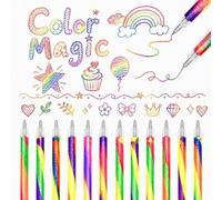 Lot de 12 stylos à paillettes arc-en-ciel feutres paillettes pour enfants 3-14 ans, cadeaux invités anniversaire, garniture Schultüte rentrée, calendrier Avent, cadeaux Saint-Nicolas Noël Pâques