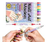 Lot de 12 stylos de de 12 couleurs pour 3D, longue durée, pointes fines, outils pour manucure, décoration, doublure, traçage, dessin à la maison