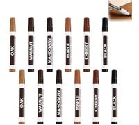 Lot de 12 stylos de retouche pour meubles en bois, marqueur pour bois et meubles, kit de réparation de sols stratifiés pour rayures, taches, dommages sur les sols en bois, meubles, tables, portes