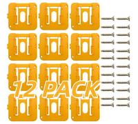 Lot de 12 supports de batterie compatibles avec Dewalt 20 V - Compatible avec DCB200, DCB201, DCB202, DCB203, DCB204 (24 vis, pas de batterie)