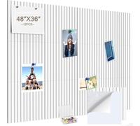 Lot de 12 tableaux en liège alternatifs pour mur, 90 x 120 cm, carreaux muraux en feutre autocollants pour la maison, l'école, le bureau, panneau d'affichage photo (blanc)