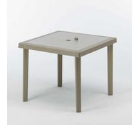 Lot de 12 Tables bar en Polyrotin carrées 90x90 Extérieur terrasse jardin Restau