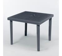 set de 12 tables de bar Gruvyer Grand Soleil carrées en polyrattan 90x90 cm - Noir