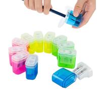 Lot De 12 Taille-Crayons Manuels À 2 Trous Avec Couvercle Pour Enfants, École, Facile À Nettoyer, Couleurs Vives, Compact Et Portable